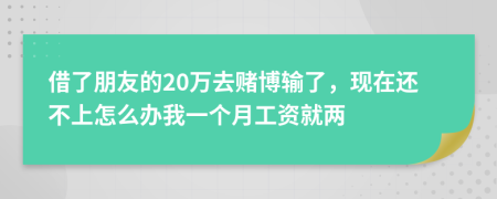 借了朋友的20万去赌博输了，现在还不上怎么办我一个月工资就两