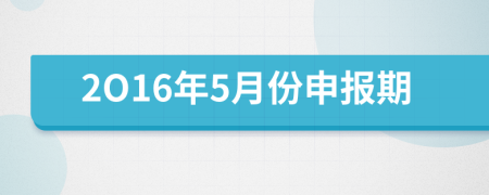 2O16年5月份申报期