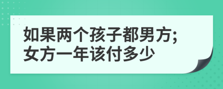 如果两个孩子都男方;女方一年该付多少