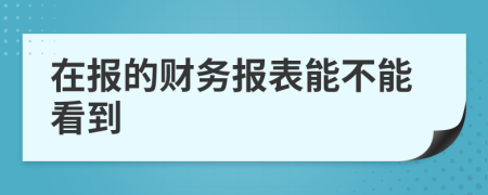 在报的财务报表能不能看到