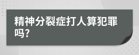 精神分裂症打人算犯罪吗?