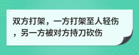 双方打架，一方打架至人轻伤，另一方被对方持刀砍伤