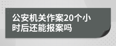 公安机关作案20个小时后还能报案吗