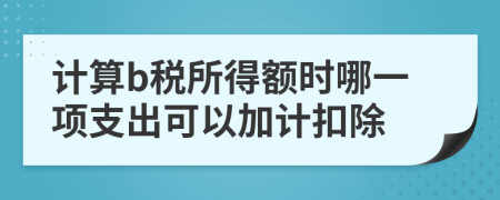 计算b税所得额时哪一项支出可以加计扣除