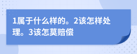 1属于什么样的。2该怎样处理。3该怎莫赔偿