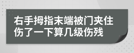 右手拇指末端被门夹住伤了一下算几级伤残