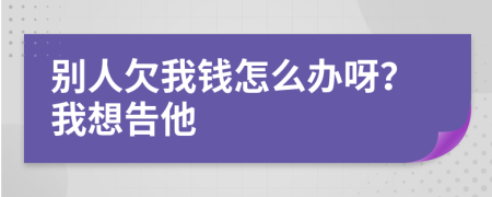 别人欠我钱怎么办呀？我想告他