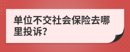 单位不交社会保险去哪里投诉？