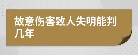 故意伤害致人失明能判几年