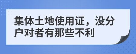 集体土地使用证，没分户对者有那些不利