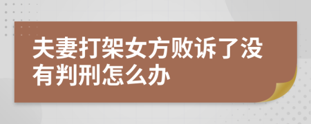 夫妻打架女方败诉了没有判刑怎么办
