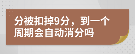 分被扣掉9分，到一个周期会自动消分吗