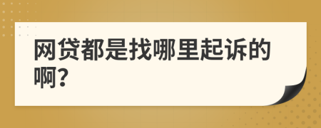 网贷都是找哪里起诉的啊？