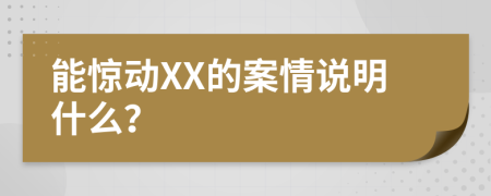 能惊动XX的案情说明什么？