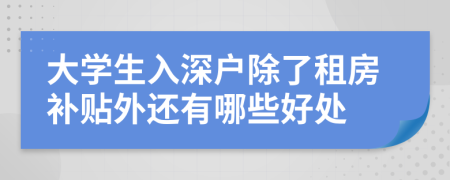 大学生入深户除了租房补贴外还有哪些好处