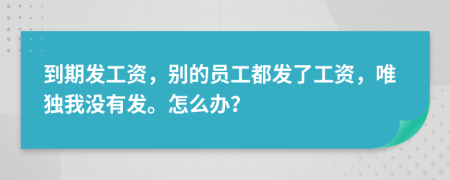 到期发工资，别的员工都发了工资，唯独我没有发。怎么办？