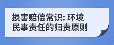 损害赔偿常识: 环境民事责任的归责原则