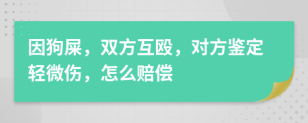 因狗屎，双方互殴，对方鉴定轻微伤，怎么赔偿