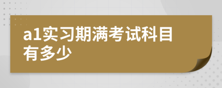 a1实习期满考试科目有多少