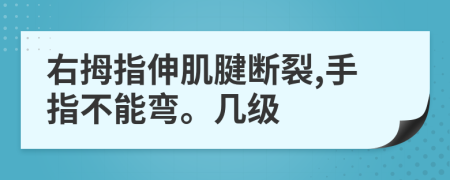 右拇指伸肌腱断裂,手指不能弯。几级