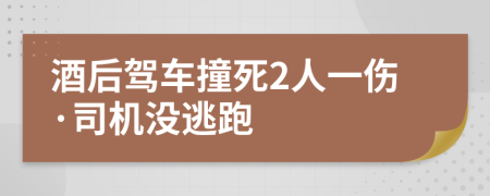 酒后驾车撞死2人一伤·司机没逃跑