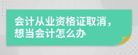 会计从业资格证取消，想当会计怎么办