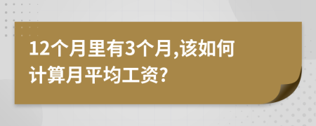 12个月里有3个月,该如何计算月平均工资?