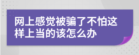 网上感觉被骗了不怕这样上当的该怎么办