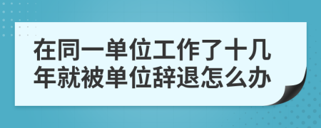 在同一单位工作了十几年就被单位辞退怎么办