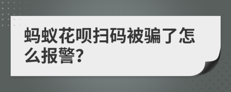 蚂蚁花呗扫码被骗了怎么报警？