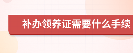 补办领养证需要什么手续