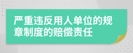 严重违反用人单位的规章制度的赔偿责任