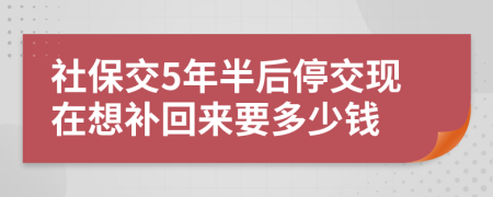 社保交5年半后停交现在想补回来要多少钱