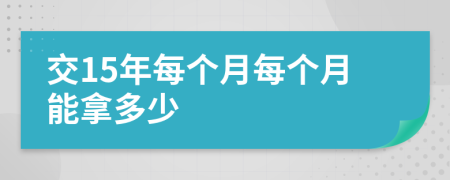 交15年每个月每个月能拿多少