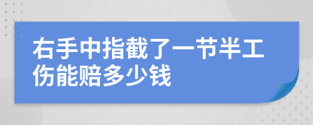 右手中指截了一节半工伤能赔多少钱