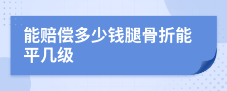 能赔偿多少钱腿骨折能平几级