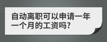 自动离职可以申请一年一个月的工资吗?