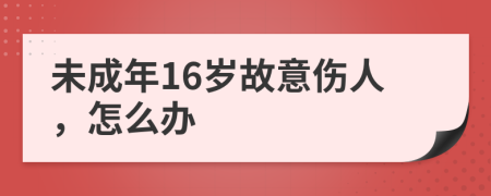 未成年16岁故意伤人，怎么办