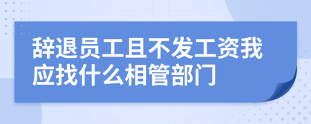 辞退员工且不发工资我应找什么相管部门