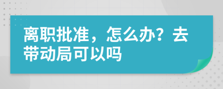 离职批准，怎么办？去带动局可以吗