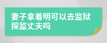 妻子拿着明可以去监狱探监丈夫吗