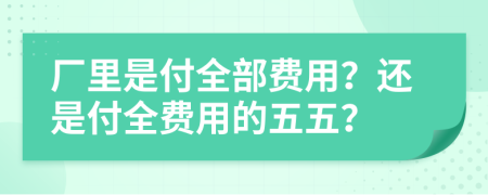 厂里是付全部费用？还是付全费用的五五？
