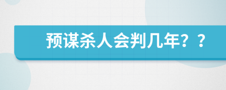 预谋杀人会判几年？？