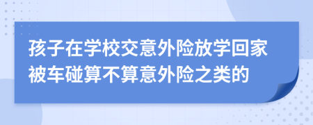 孩子在学校交意外险放学回家被车碰算不算意外险之类的