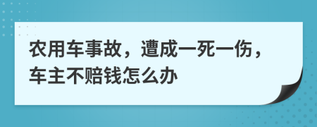 农用车事故，遭成一死一伤，车主不赔钱怎么办