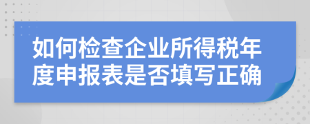 如何检查企业所得税年度申报表是否填写正确