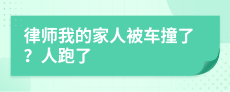 律师我的家人被车撞了？人跑了