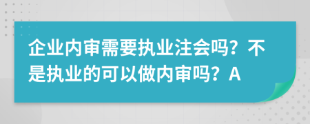 企业内审需要执业注会吗？不是执业的可以做内审吗？A