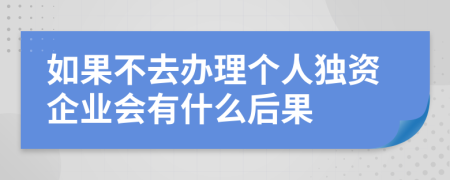 如果不去办理个人独资企业会有什么后果