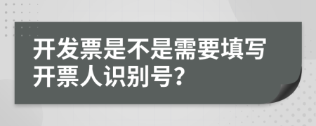 开发票是不是需要填写开票人识别号？